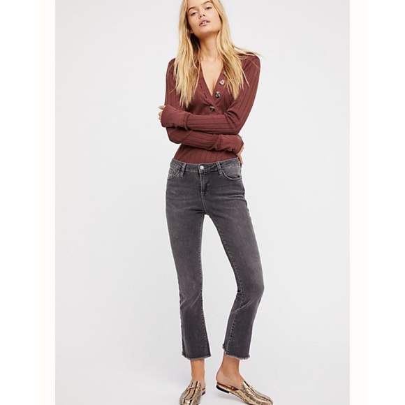 Free People Denim - Free People High Rise Straight Crop Raw Hem NWT